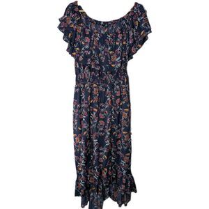 Mlle Gabrielle Women's Floral High Low Maxi Dress - Size 2X